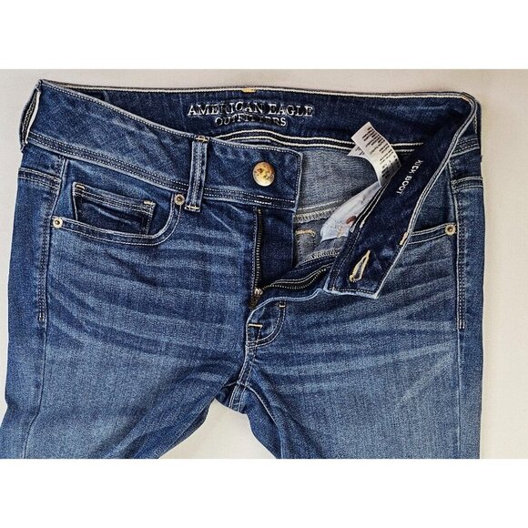 American Eagle Outfitters Size 6 X-Long Women Kick Boot Super Stretch Blue Jeans - Picture 11 of 13